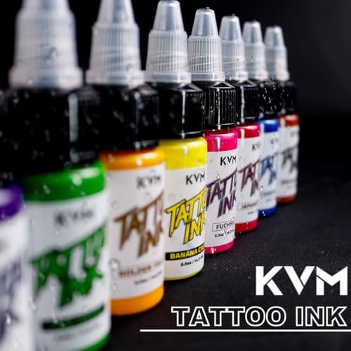 KVM Tattoo Ink 28 Color Set – High Saturation, Smooth Flow for Professional Tattoo Artists Avelisse