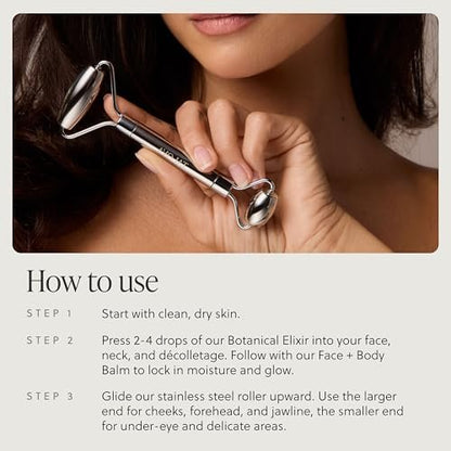 TALOVA 304-Grade Stainless Steel Facial Roller – Anti-Aging Massage Tool for Lymphatic Drainage, Puffiness Reduction, and Jawline Lifting Avelisse