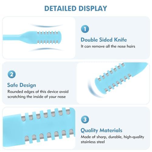 CNDNO 5-Pack 2-in-1 Double Sided Nasal Hair Cutter - Portable 360° Rotating Manual Nose Hair Trimmer for Men and Women (Colorful Set) - görsel 10