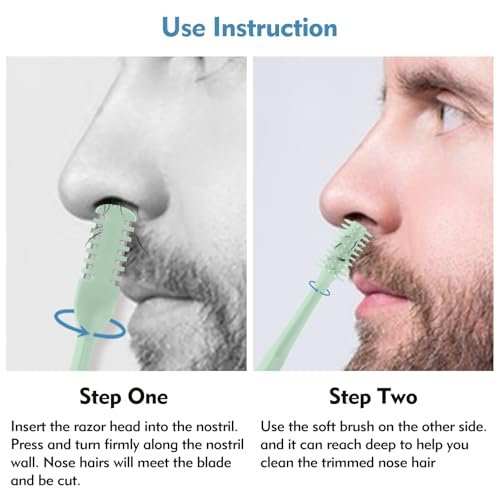 CNDNO 5-Pack 2-in-1 Double Sided Nasal Hair Cutter - Portable 360° Rotating Manual Nose Hair Trimmer for Men and Women (Colorful Set) - görsel 8