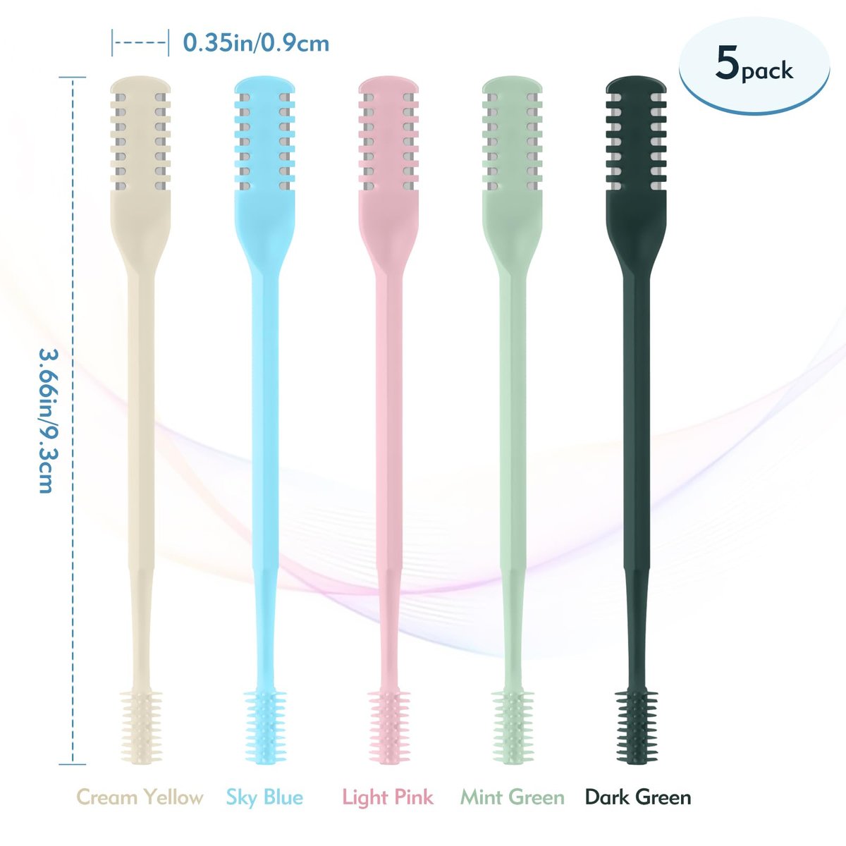 CNDNO 5-Pack 2-in-1 Double Sided Nasal Hair Cutter - Portable 360° Rotating Manual Nose Hair Trimmer for Men and Women (Colorful Set) - görsel 3
