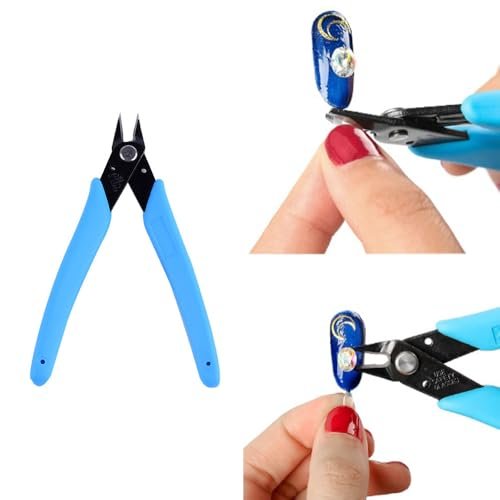 NentMent 2 Pack Nail Art Scissors Rhinestone Remover Micro Flush Cutters Pliers - Precision Micro Wire Cutter Diagonal Side Cutters for Nail Charms, Gems, Pearls, Crystals Removal Tool - görsel 10