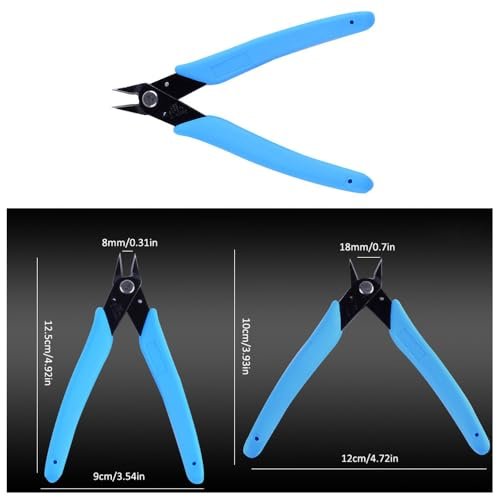 NentMent 2 Pack Nail Art Scissors Rhinestone Remover Micro Flush Cutters Pliers - Precision Micro Wire Cutter Diagonal Side Cutters for Nail Charms, Gems, Pearls, Crystals Removal Tool - görsel 4