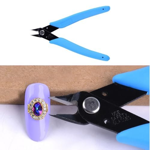 NentMent 2 Pack Nail Art Scissors Rhinestone Remover Micro Flush Cutters Pliers - Precision Micro Wire Cutter Diagonal Side Cutters for Nail Charms, Gems, Pearls, Crystals Removal Tool - görsel 8