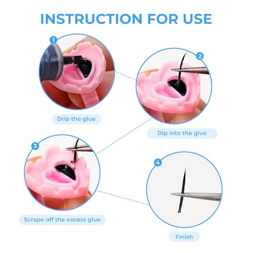 MIUXIA 300Pcs Glue Rings Lash Glue Rings for Eyelash Extension Supplies, Lash Tech Holder, Lovely Pink Heart Shape - görsel 8