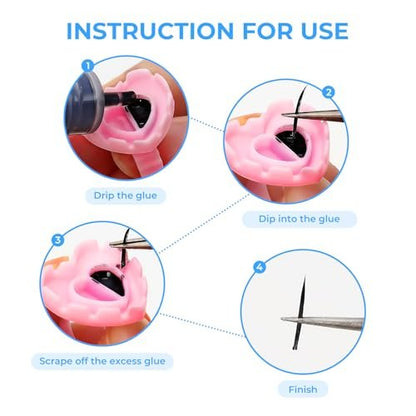 MIUXIA 300Pcs Glue Rings Lash Glue Rings for Eyelash Extension Supplies, Lash Tech Holder, Lovely Pink Heart Shape