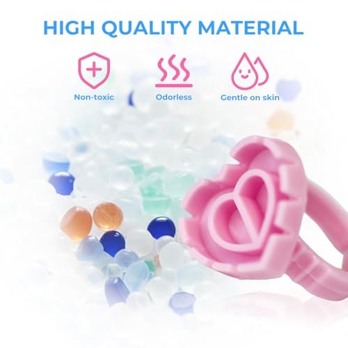MIUXIA 300Pcs Glue Rings Lash Glue Rings for Eyelash Extension Supplies, Lash Tech Holder, Lovely Pink Heart Shape - görsel 10