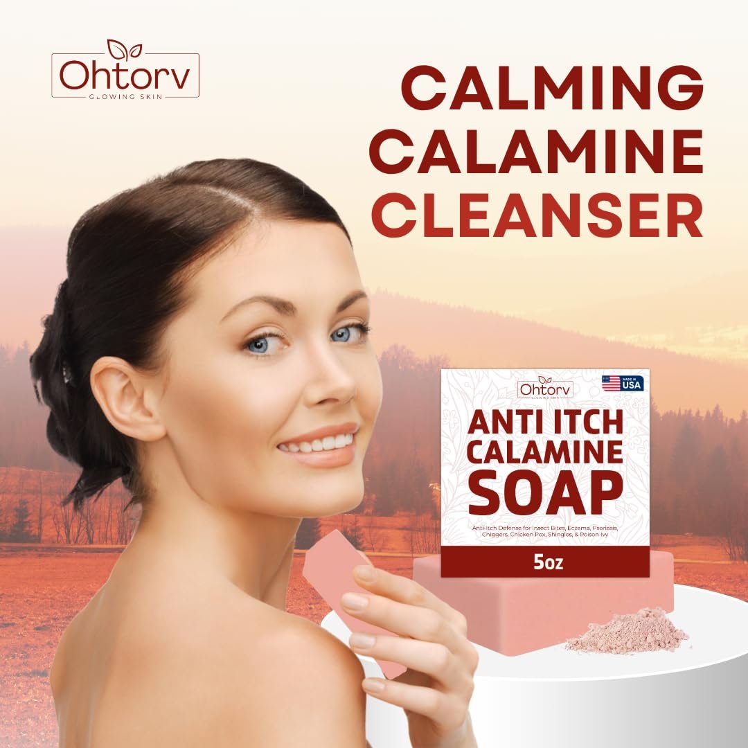 Calamine Soap Bar – All Natural Instant Itch Relief – Calming Calamine Soap for Itchy Skin, Insect Bite, Eczema, Poison Ivy Rash, Chicken Pox – Pure Anti-Itch Body Wash Made in USA – Large 5oz Bar - görsel 11