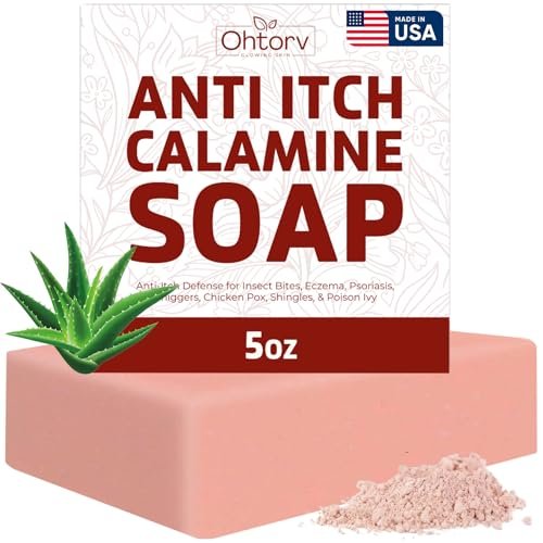 Calamine Soap Bar – All Natural Instant Itch Relief – Calming Calamine Soap for Itchy Skin, Insect Bite, Eczema, Poison Ivy Rash, Chicken Pox – Pure Anti-Itch Body Wash Made in USA – Large 5oz Bar - görsel 2