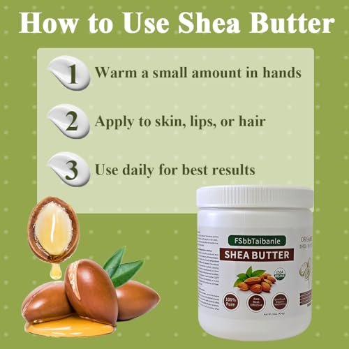 FSbbTaibanle Raw Shea Butter 16 oz – Pure & Organic Moisturizer for Skin, Hair & DIY – Raw, Unrefined, Non-GMO, Ivory Color, Grade A Quality Avelisse
