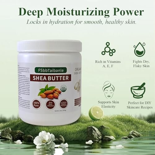 FSbbTaibanle Raw Shea Butter 16 oz – Pure & Organic Moisturizer for Skin, Hair & DIY – Raw, Unrefined, Non-GMO, Ivory Color, Grade A Quality Avelisse