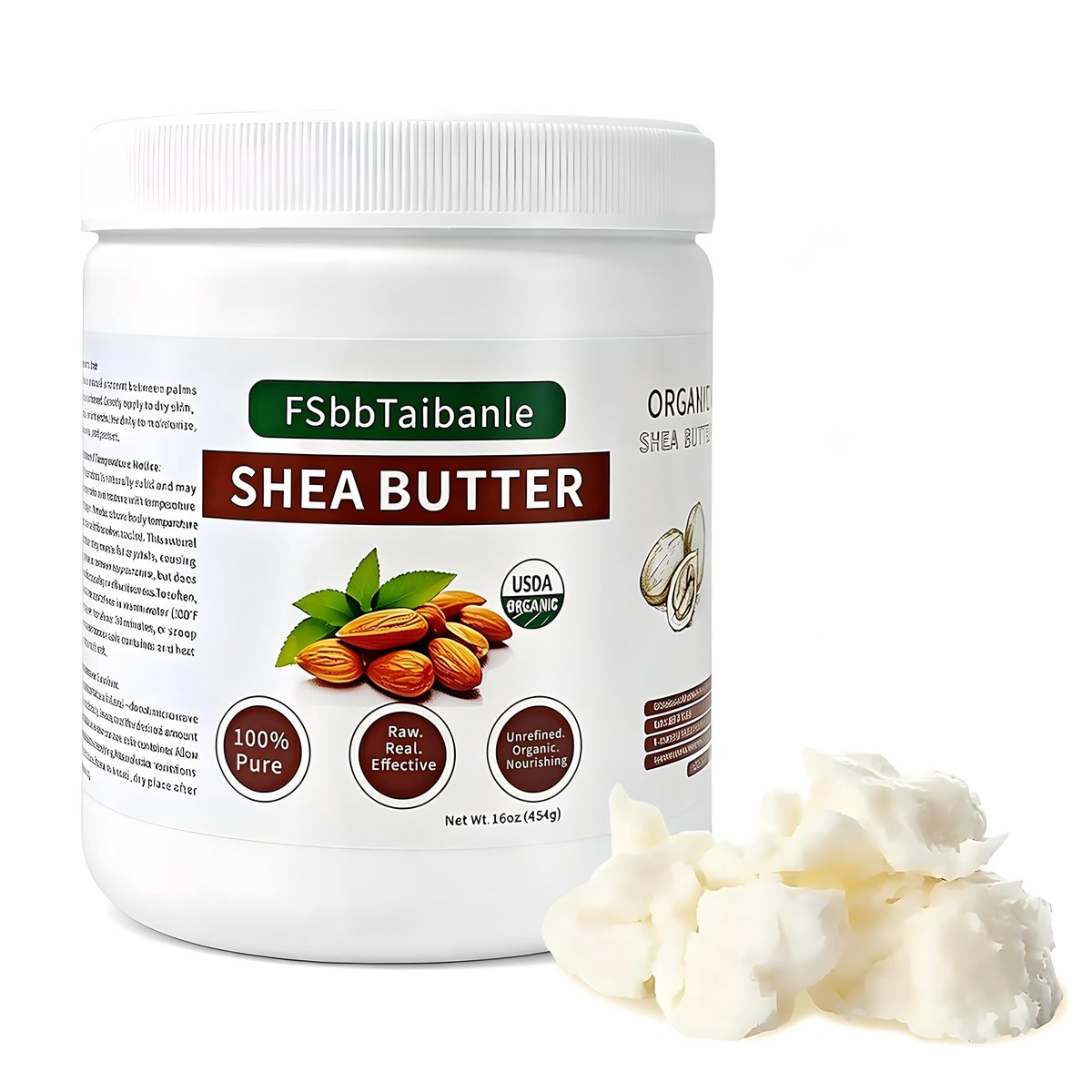 FSbbTaibanle Raw Shea Butter 16 oz – Pure & Organic Moisturizer for Skin, Hair & DIY – Raw, Unrefined, Non-GMO, Ivory Color, Grade A Quality Avelisse