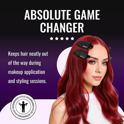 ERGO No-Crease Hair Clips – 4 Pack Heat-Resistant Silicone Clips for Styling, Sectioning, and Makeup | No Bend, No Crimp for Curls, Bangs, and Salon Use Avelisse
