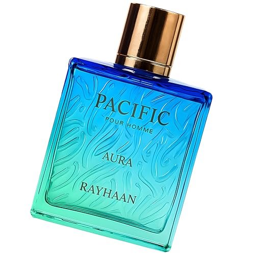 Rayhaan Pacific Aura Eau de Parfum for Men - Citrus, Aromatic, Mint, Amber, Fresh - 3.4 oz / 100 ml Avelisse