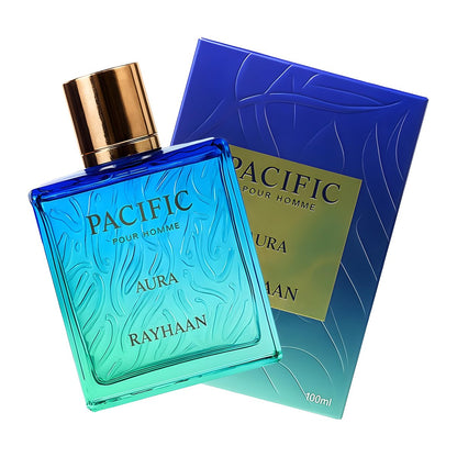 Rayhaan Pacific Aura Eau de Parfum for Men - Citrus, Aromatic, Mint, Amber, Fresh - 3.4 oz / 100 ml Avelisse