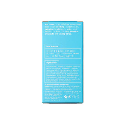 Starface Star Cream + Salicylic Acid - Lightweight Hydrating Moisturizer for Breakout-Prone & Sensitive Skin, 1.7 fl oz Avelisse