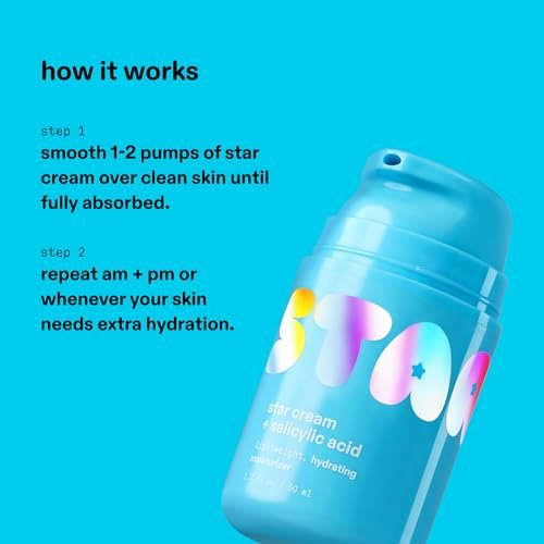 Starface Star Cream + Salicylic Acid - Lightweight Hydrating Moisturizer for Breakout-Prone & Sensitive Skin, 1.7 fl oz Avelisse
