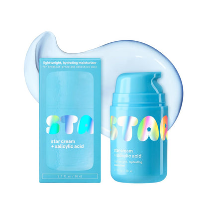 Starface Star Cream + Salicylic Acid - Lightweight Hydrating Moisturizer for Breakout-Prone & Sensitive Skin, 1.7 fl oz Avelisse
