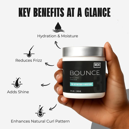 Miche Bounce Styling Cream – Definition & Moisture for Curly Hair, 8 fl oz Avelisse