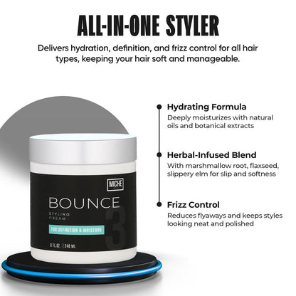 Miche Bounce Styling Cream – Definition & Moisture for Curly Hair, 8 fl oz Avelisse