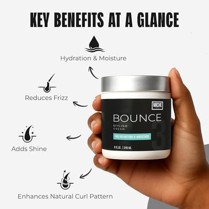 Miche Bounce Styling Cream – Definition & Moisture for Curly Hair, 8 fl oz Avelisse