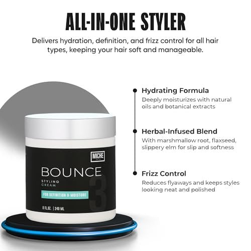 Miche Bounce Styling Cream – Definition & Moisture for Curly Hair, 8 fl oz Avelisse