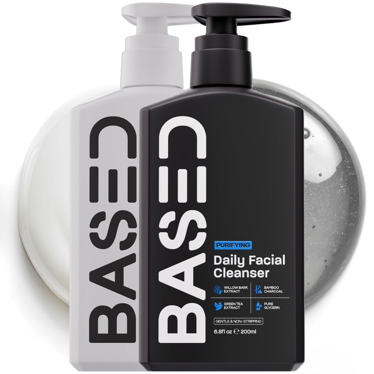 BASED Daily Skincare Duo: Purifying Face Wash & Restoring Moisturizer for All Skin Types, Hormone-Safe Avelisse