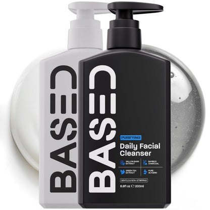 BASED Daily Skincare Duo: Purifying Face Wash & Restoring Moisturizer for All Skin Types, Hormone-Safe Avelisse