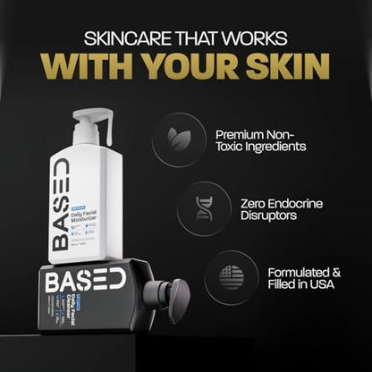 BASED Daily Skincare Duo: Purifying Face Wash & Restoring Moisturizer for All Skin Types, Hormone-Safe Avelisse