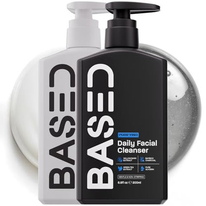 BASED Daily Skincare Duo: Purifying Face Wash & Restoring Moisturizer for All Skin Types, Hormone-Safe Avelisse