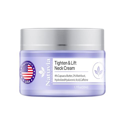 Natuvia Tighten & Lift Neck Cream – Anti-Aging Firming Moisturizer with Hyaluronic Acid, Cupuacu Butter & Caffeine for Sagging Skin, Wrinkles, Hydration – 1.7 Fl Oz - görsel 2