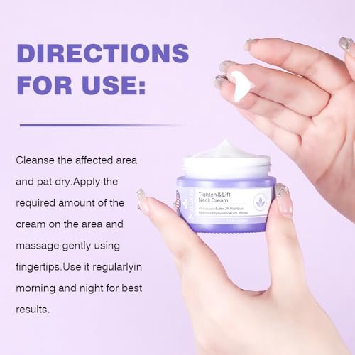 Natuvia Tighten & Lift Neck Cream – Anti-Aging Firming Moisturizer with Hyaluronic Acid, Cupuacu Butter & Caffeine for Sagging Skin, Wrinkles, Hydration – 1.7 Fl Oz - görsel 8
