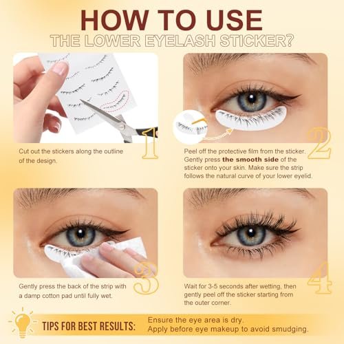 QUEWEL Magnetic Eyelashes 2 Pair Reusable Magnetic Eyelashes with Applicator No Glue Needed Cat Eye Natural Look Lash Clusters Kit Easy to Wear and Remove (A09) Avelisse