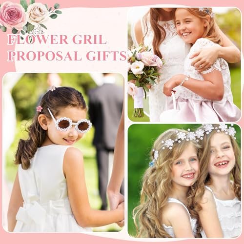 30-Piece Flower Girl Proposal Gift Set - Will You Be My Flower Girl Gift with Bag, Sunglasses, Makeup Bag, Headband, Bracelet, Pen, Hair Accessories & Card for Wedding Engagement Bridal Shower Avelisse