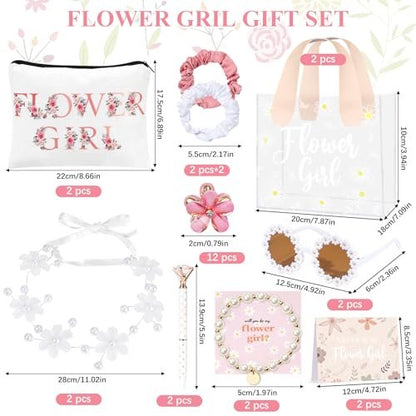 30-Piece Flower Girl Proposal Gift Set - Will You Be My Flower Girl Gift with Bag, Sunglasses, Makeup Bag, Headband, Bracelet, Pen, Hair Accessories & Card for Wedding Engagement Bridal Shower Avelisse