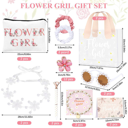 30-Piece Flower Girl Proposal Gift Set - Will You Be My Flower Girl Gift with Bag, Sunglasses, Makeup Bag, Headband, Bracelet, Pen, Hair Accessories & Card for Wedding Engagement Bridal Shower Avelisse