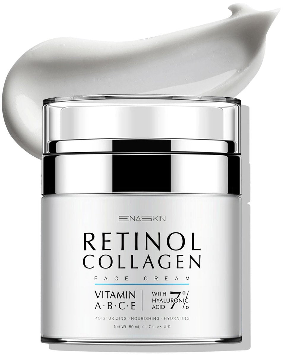 EnaSkin Retinol Collagen Face Cream – Anti Aging Wrinkle Cream for Women, Neck & Décolleté Moisturizer with 7% Hyaluronic Acid Serum, Day/Night Skin Firming & Tightening, 1.7 Oz Avelisse