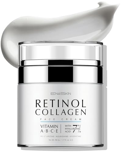 EnaSkin Retinol Collagen Face Cream – Anti Aging Wrinkle Cream for Women, Neck & Décolleté Moisturizer with 7% Hyaluronic Acid Serum, Day/Night Skin Firming & Tightening, 1.7 Oz Avelisse