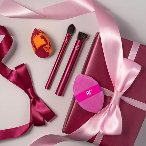 Real Techniques Merry Must-Haves Holiday Gift Set – 4-Piece Brush & Sponge Set for Flawless Makeup Application Avelisse