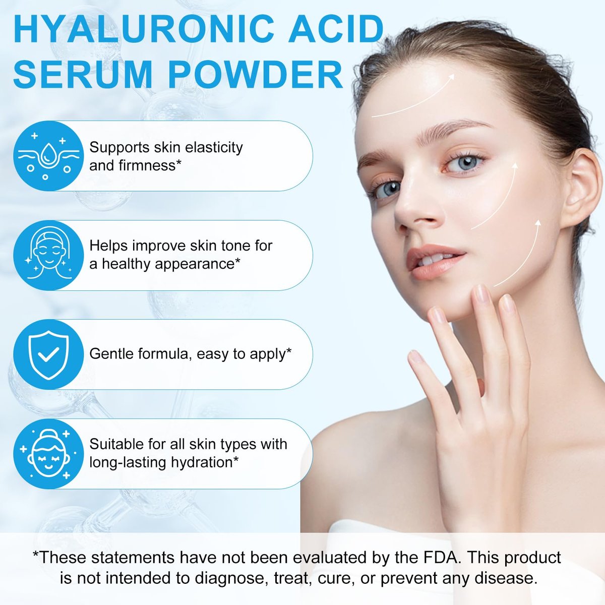 Pure Hyaluronic Acid Serum Powder for Skin & Face, 120g High Molecular Weight Anti-Aging HA Powder, Water Soluble, Gluten Free, Non-GMO – Includes Scoop Avelisse