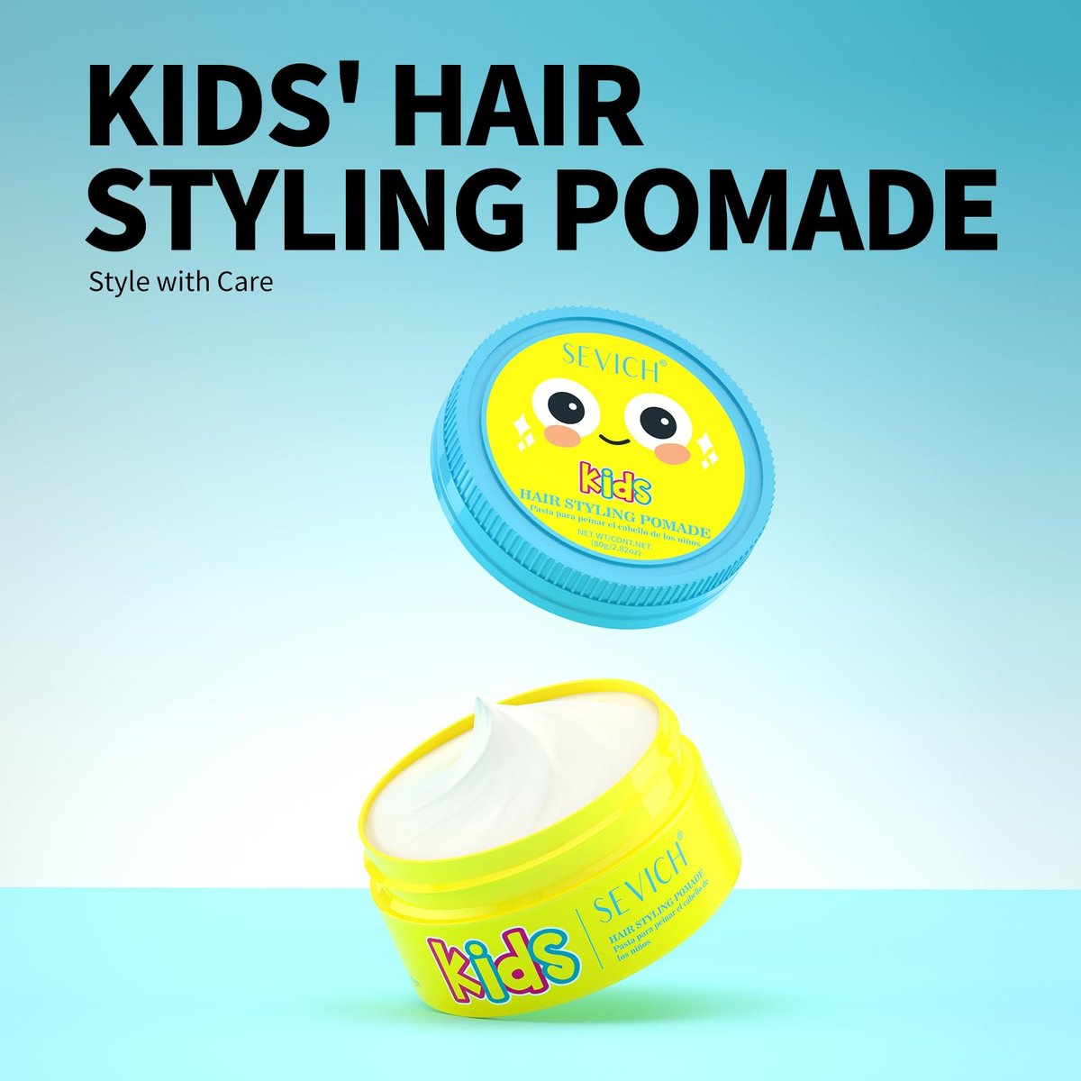 SEVICH Kids Hair Styling Pomade - Gentle Styling Clay for Toddlers & Kids, Water-Soluble, Long-Lasting Hold, Plant-Based, Sensitive Scalp Safe, 80g Avelisse