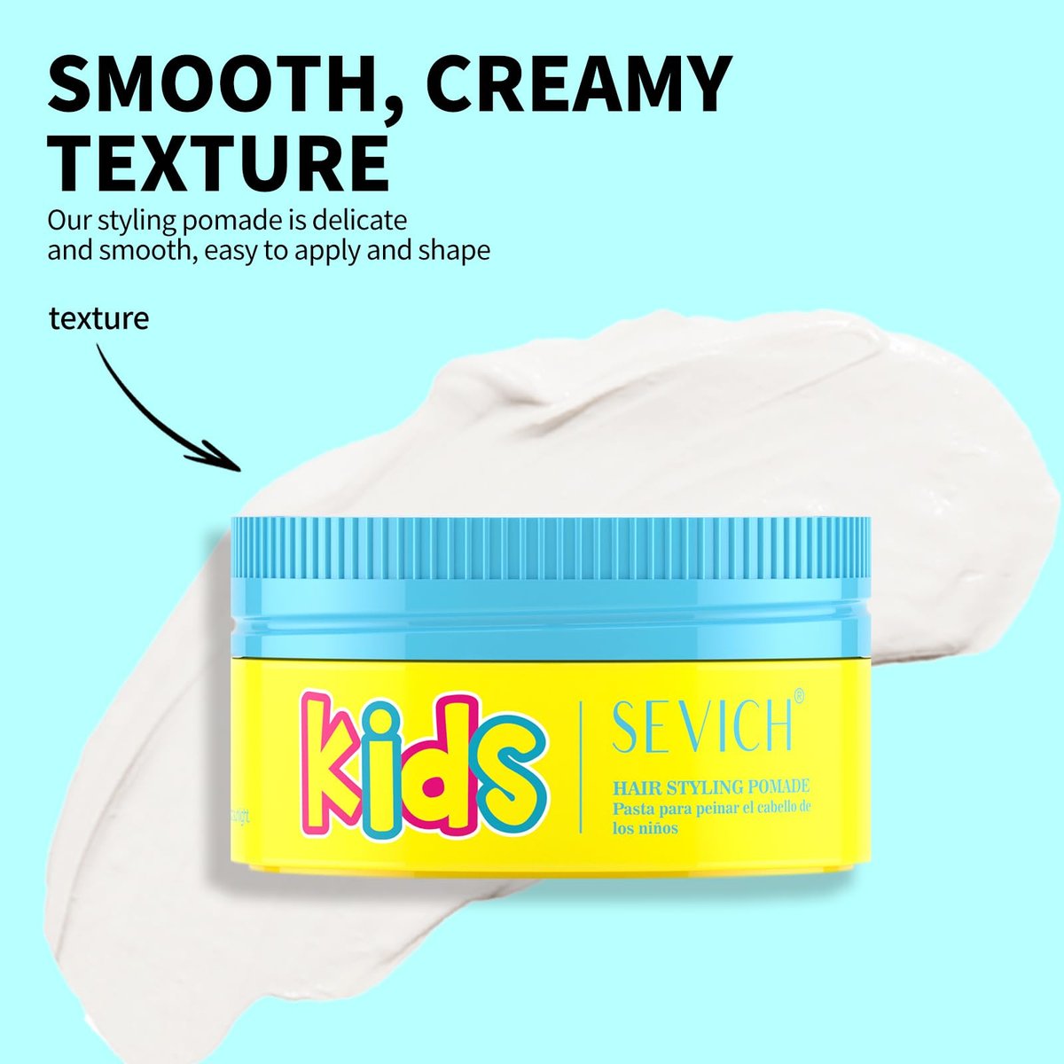 SEVICH Kids Hair Styling Pomade - Gentle Styling Clay for Toddlers & Kids, Water-Soluble, Long-Lasting Hold, Plant-Based, Sensitive Scalp Safe, 80g Avelisse