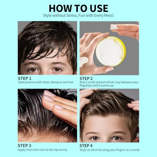 SEVICH Kids Hair Styling Pomade - Gentle Styling Clay for Toddlers & Kids, Water-Soluble, Long-Lasting Hold, Plant-Based, Sensitive Scalp Safe, 80g Avelisse