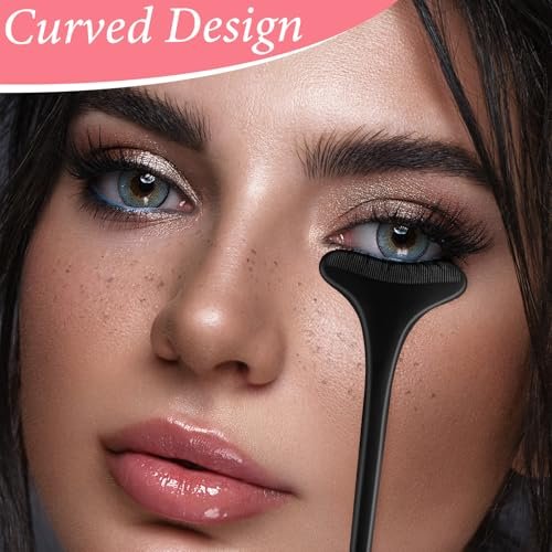 TIESOME 2 PCS Black Reusable Silicone Mascara Shield Guard - Beginner Friendly Eyelash Makeup Applicator Tool for Women Avelisse