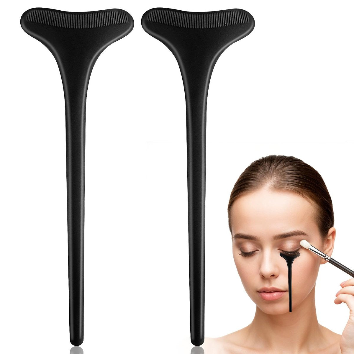 TIESOME 2 PCS Black Reusable Silicone Mascara Shield Guard - Beginner Friendly Eyelash Makeup Applicator Tool for Women Avelisse