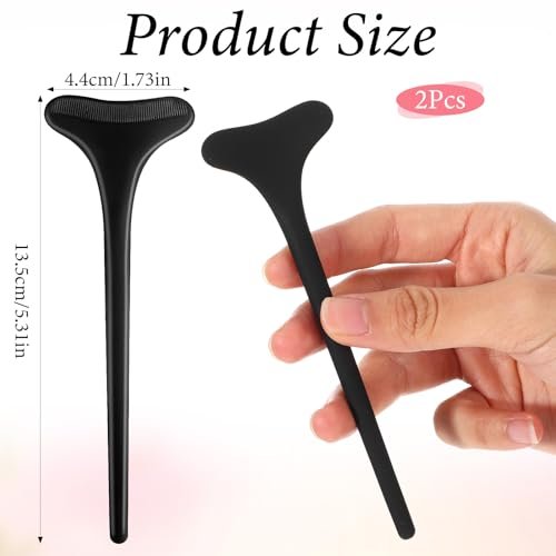 TIESOME 2 PCS Black Reusable Silicone Mascara Shield Guard - Beginner Friendly Eyelash Makeup Applicator Tool for Women Avelisse
