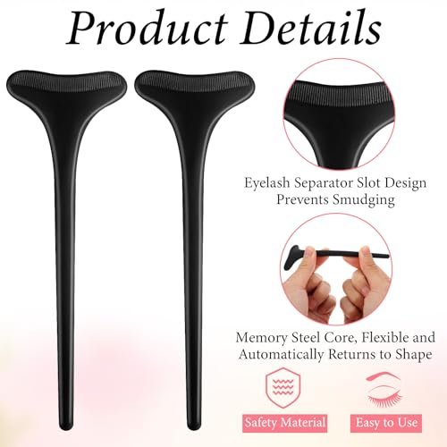 TIESOME 2 PCS Black Reusable Silicone Mascara Shield Guard - Beginner Friendly Eyelash Makeup Applicator Tool for Women Avelisse