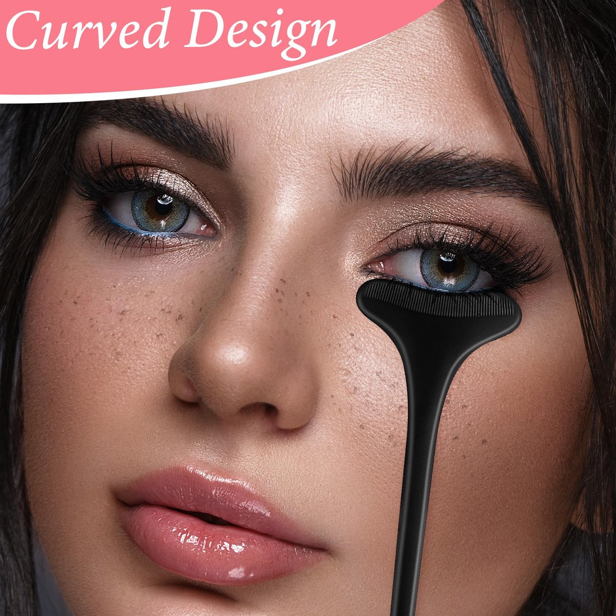 TIESOME 2 PCS Black Reusable Silicone Mascara Shield Guard - Beginner Friendly Eyelash Makeup Applicator Tool for Women Avelisse