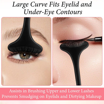 TIESOME 2 PCS Black Reusable Silicone Mascara Shield Guard - Beginner Friendly Eyelash Makeup Applicator Tool for Women Avelisse