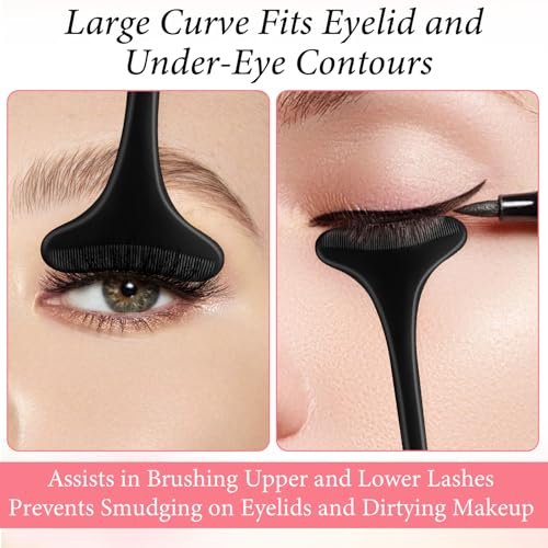TIESOME 2 PCS Black Reusable Silicone Mascara Shield Guard - Beginner Friendly Eyelash Makeup Applicator Tool for Women Avelisse